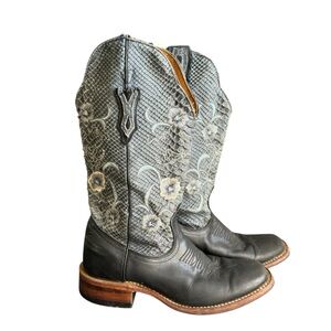 Boulet Cowboy Boots Coastal Cowgirl Western Embroidered Fair Festival Womens 6.5